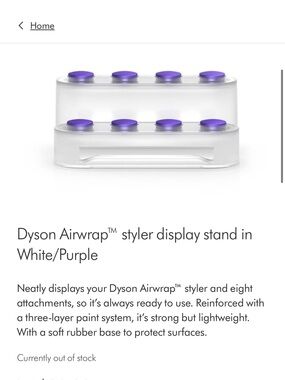Dyson Airwrap Organizer Stand in White and Purple